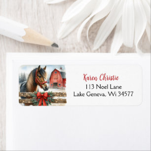 Etiqueta Navidades de caballos y bares rusos rojos