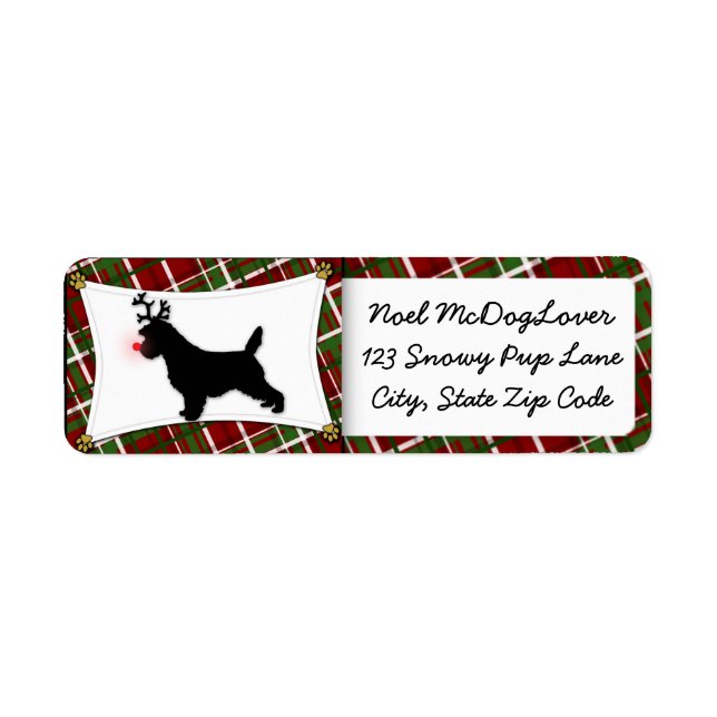 Etiqueta Navidades de Cairn Terrier (Frente)
