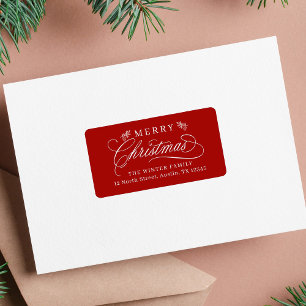 Etiqueta Navidades de caligrafía romántica dirección de ret