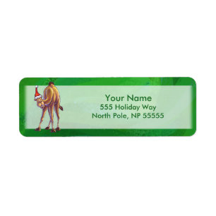 Etiqueta Navidades De Camello En Verde