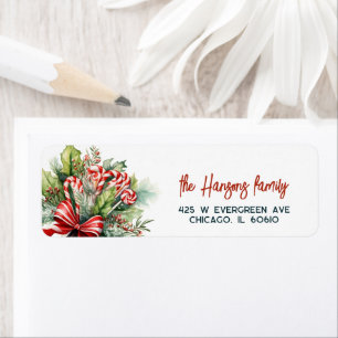 Etiqueta Navidades de Candy Canes Dulce