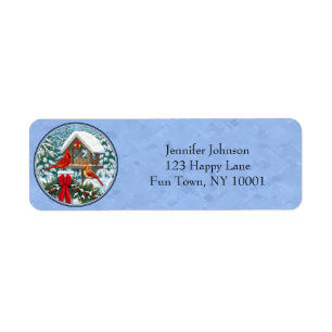 Etiqueta Navidades de Cardenales Festín Azul