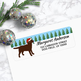 Etiqueta Navidades de chocolate Labrador Santa Dirección de