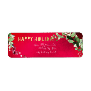 Etiqueta Navidades de color de agua de PixDezines Wreath de