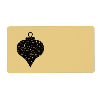 Etiqueta Navidades de color negro y dorado diseño en baudib