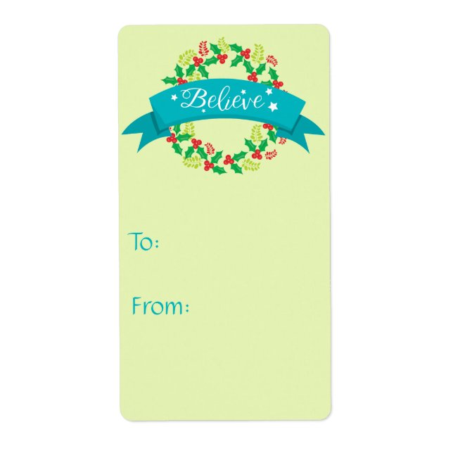 Etiqueta Navidades de Creer Verde Claro (Frente)