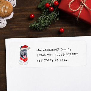 Etiqueta Navidades de Cute Cane Corso Dirección de Retorno 