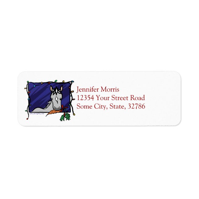 Etiqueta Navidades de Cute Gray Pony (Frente)