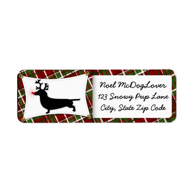 Etiqueta Navidades de Dachshund (Frente)