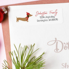 Etiqueta Navidades de Dachshund Warmest