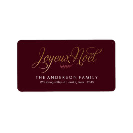 Etiqueta Navidades de Francia de Joyeux Noel