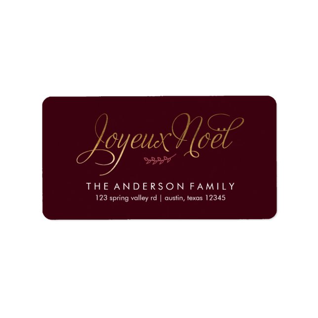 Etiqueta Navidades de Francia de Joyeux Noel (Frente)