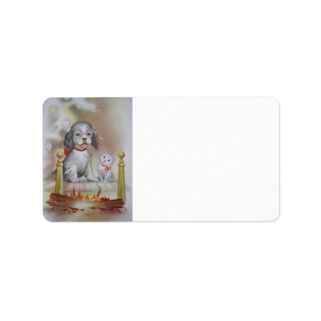 Etiqueta Navidades de gatos y perros (Frente)