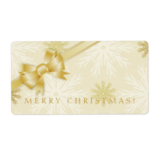 Etiqueta Navidades de Golden Bow Snowflakes