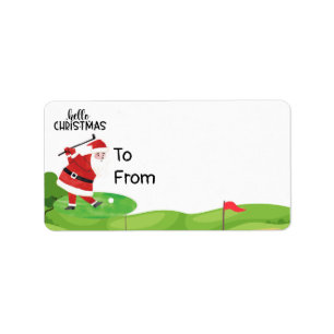 Etiqueta Navidades de golf de Santa Claus Festividad golf