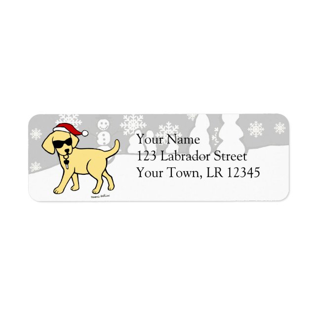 Etiqueta Navidades de Guay Yellow Lab Personalizado (Frente)