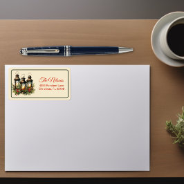 Etiqueta Navidades de Happy Holidays Winter Lanterns