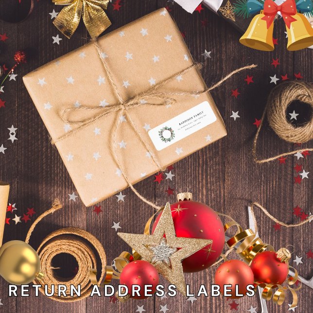 Etiqueta Navidades de Holly Berries escribieron dirección d (Subido por el creador)