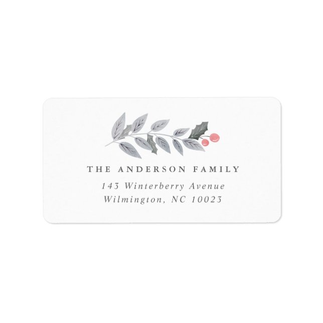 Etiqueta Navidades de Holly Berry Leaf Branch Garland Holid (Frente)