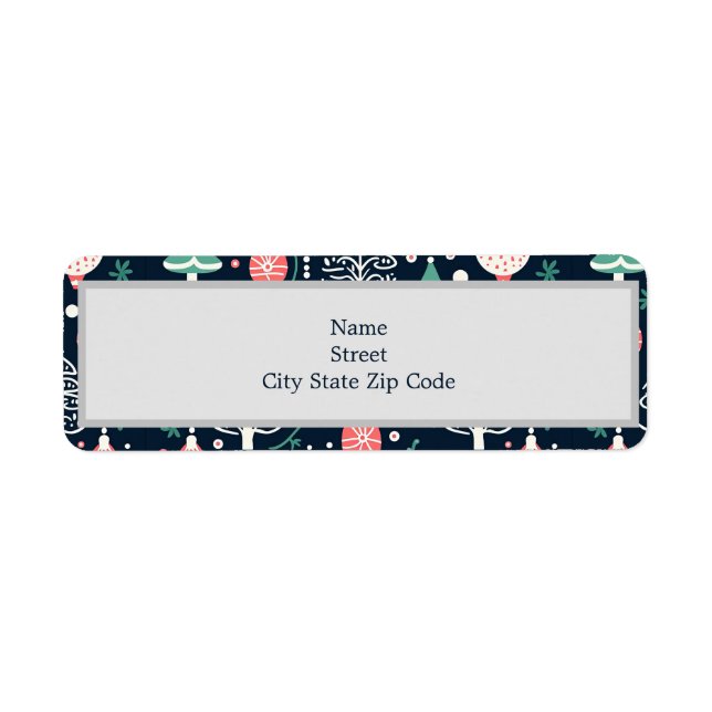 Etiqueta Navidades de impresión de vacaciones azules (Frente)