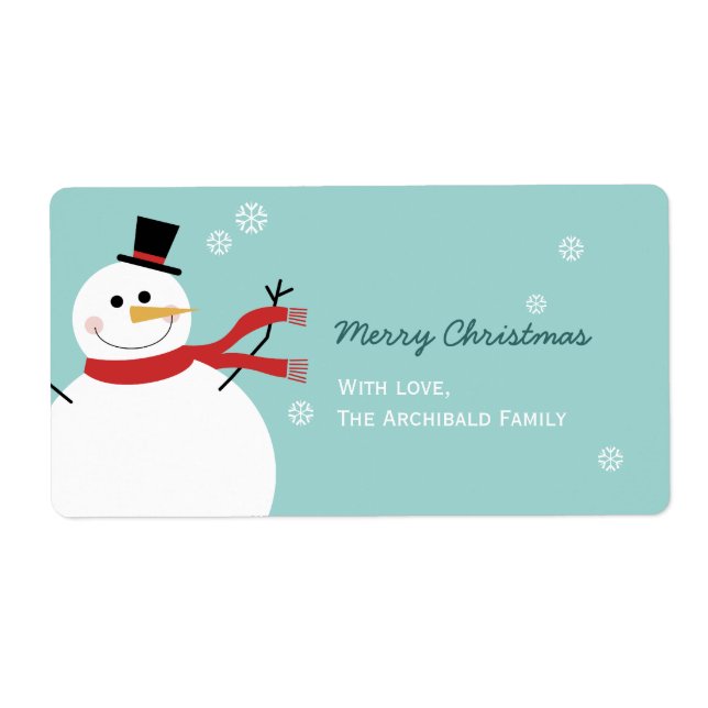 Etiqueta Navidades de Jolly Snowman (Frente)