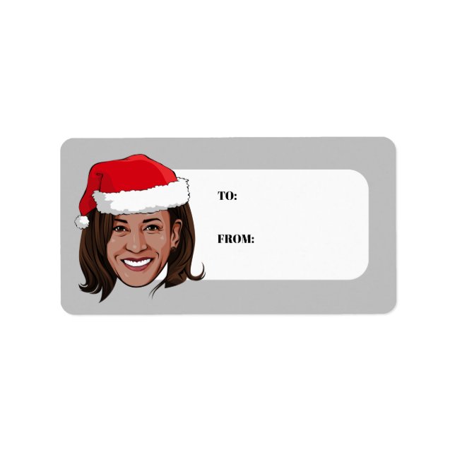 Etiqueta Navidades de Kamala Harris (Frente)