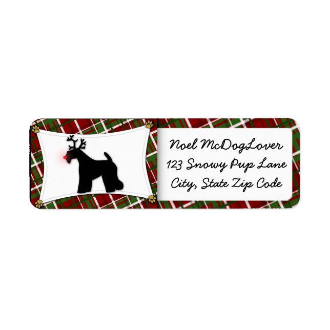 Etiqueta Navidades de Kerry Blue Terrier (Frente)