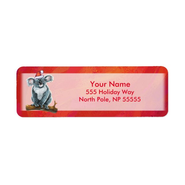 Etiqueta Navidades de Koala Bear (Frente)