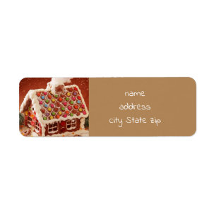 Etiqueta navidades de la casa de jengibre