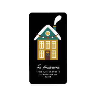 Etiqueta Navidades de la casa moderna decoran Personalizado