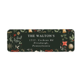 Etiqueta Navidades de la dirección de retorno botánico de i