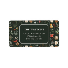 Etiqueta Navidades de la dirección de retorno botánico de i