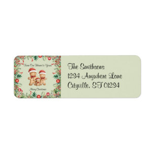 Etiqueta Navidades de la familia Cute Gingerbread Cookie
