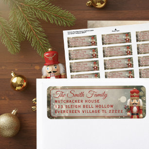 Etiqueta Navidades de la familia Nutcracker devuelven etiqu