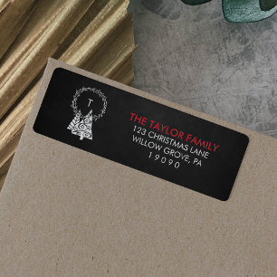 Etiqueta Navidades de la guirnalda monográfica Chalkboard
