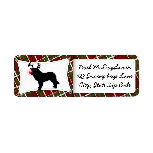 Etiqueta Navidades de Leonberger (Frente)