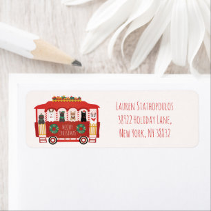 Etiqueta Navidades de los gatos Trolly Meowy