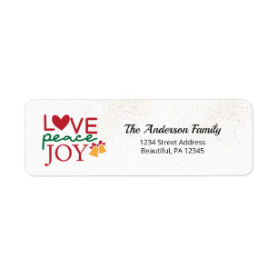 Etiqueta Navidades de Love Peace Joy