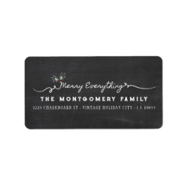 Etiqueta Navidades de Merry Everything Chalkboard Mistletoe