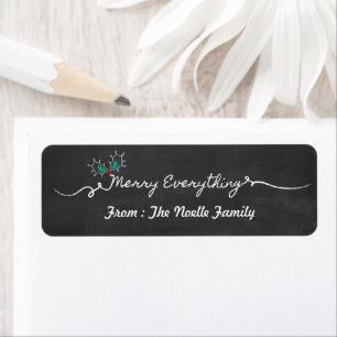 Etiqueta Navidades de Merry Everything Chalkboard Mistletoe