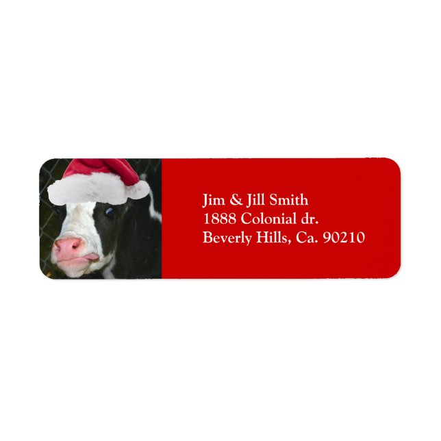 Etiqueta Navidades de Moory Cow (Frente)