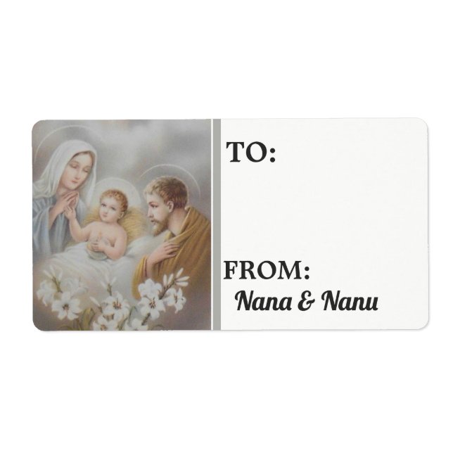 Etiqueta Navidades de Natividad Personalizados (Frente)