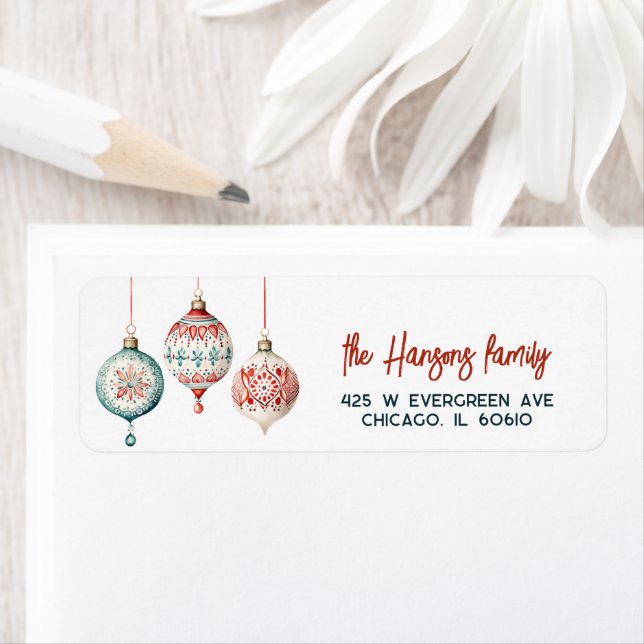 Etiqueta Navidades de ornamentos de estilo nórdico moderno (In situ)