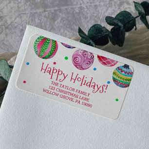 Etiqueta Navidades de Ornamentos de Vacaciones