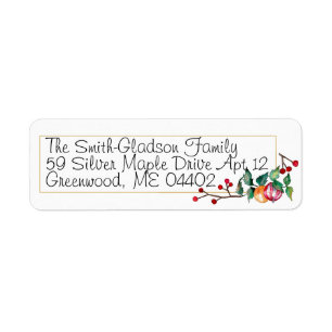 Etiqueta Navidades de Ornamentos de vacaciones Watercolor H