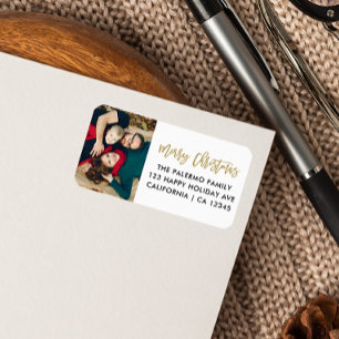 Etiqueta Navidades de oro Script Typography retorno de la f