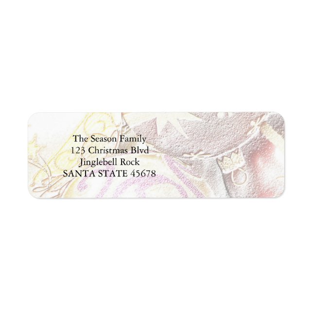 Etiqueta Navidades de Pastel Ornaments (Frente)