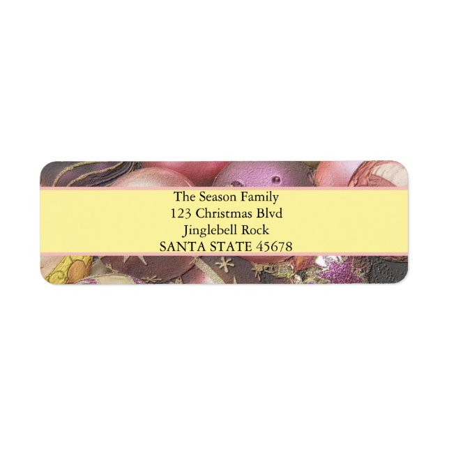 Etiqueta Navidades de Pastel Ornaments (Frente)