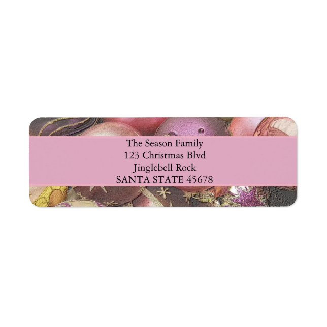Etiqueta Navidades de Pastel Ornaments (Frente)