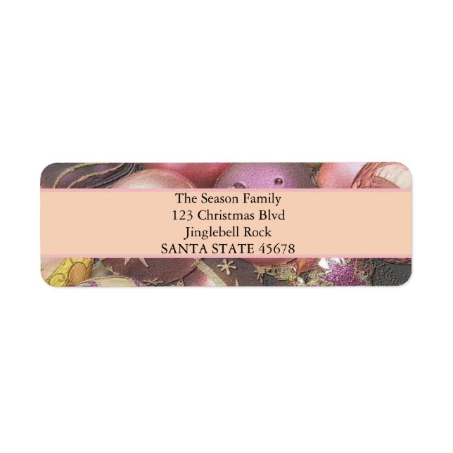 Etiqueta Navidades de Pastel Ornaments (Frente)